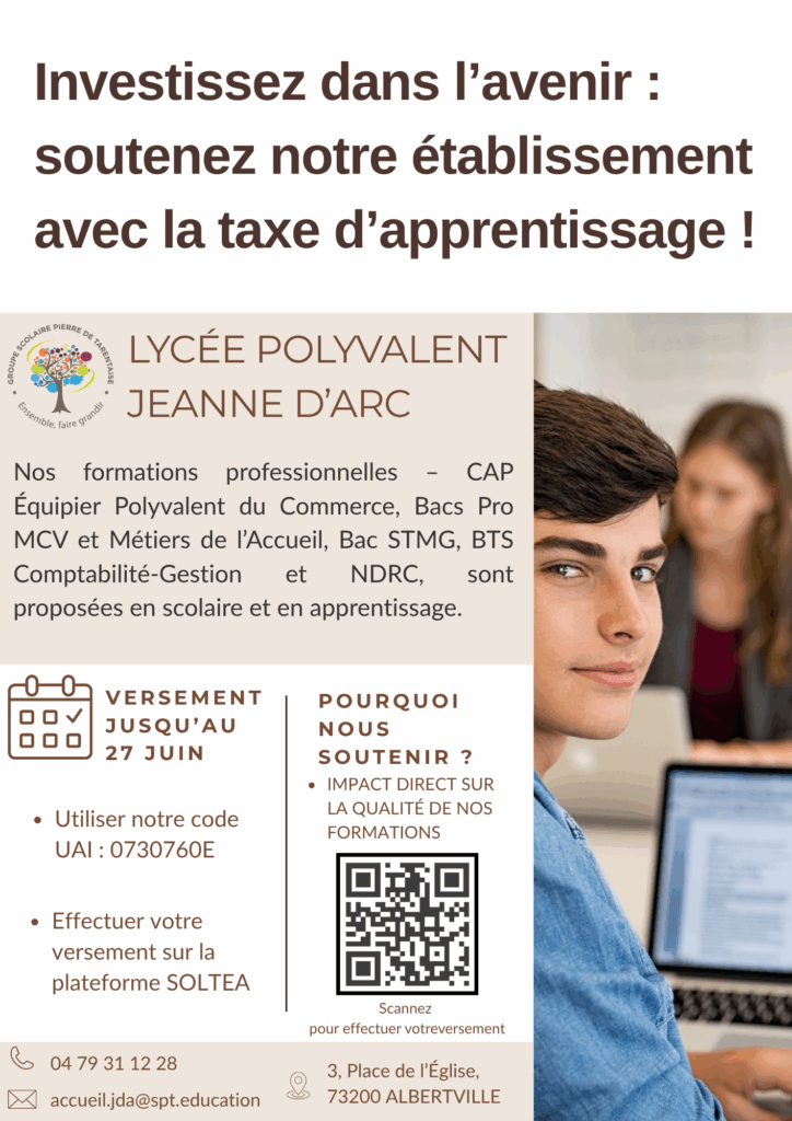 taxe d'apprentissage LPO JEANNE D'ARC