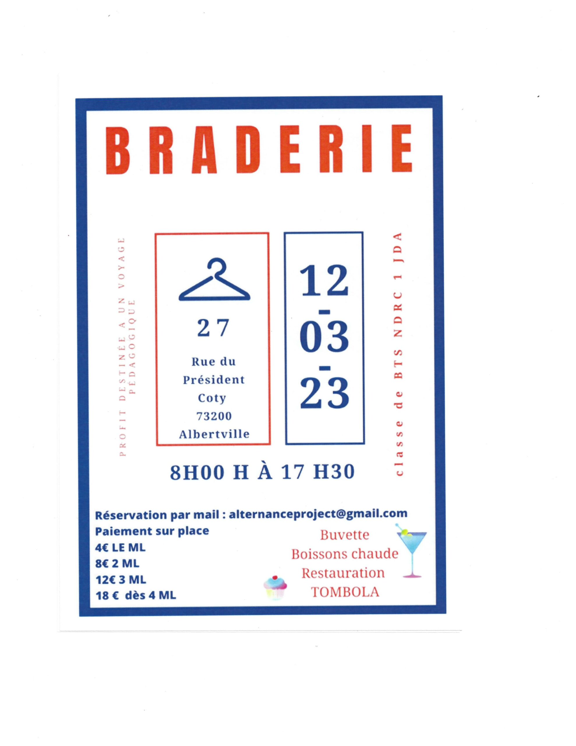 You are currently viewing BRADERIE JDA 12.03.23      VENEZ NOMBREUX !!!