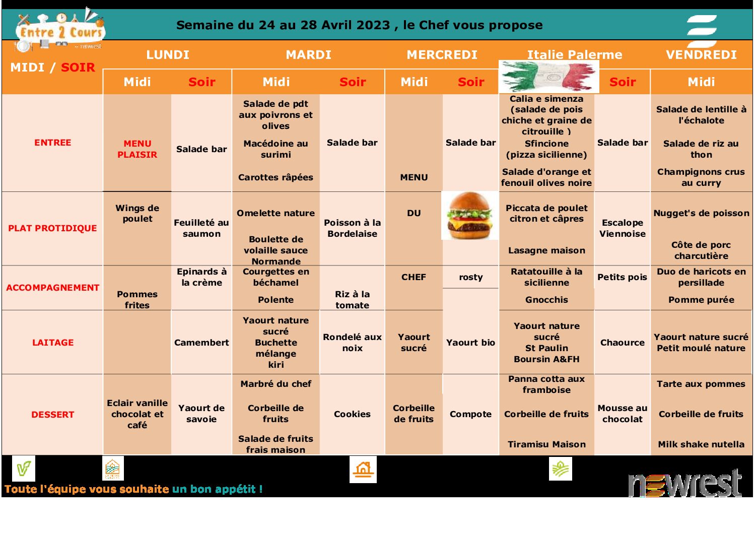 Menus cantine - Groupe Scolaire Pierre de Tarentaise
